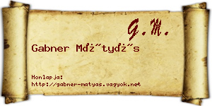Gabner Mátyás névjegykártya